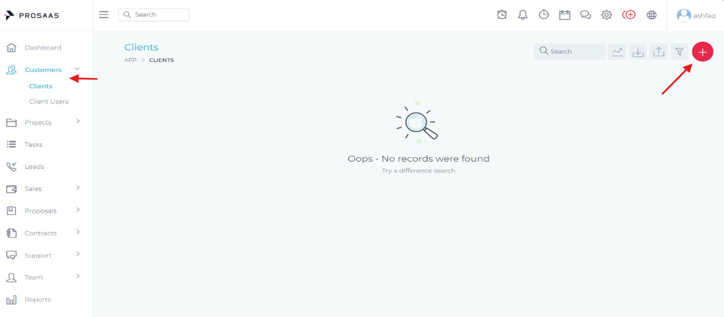 Adding New Client Form